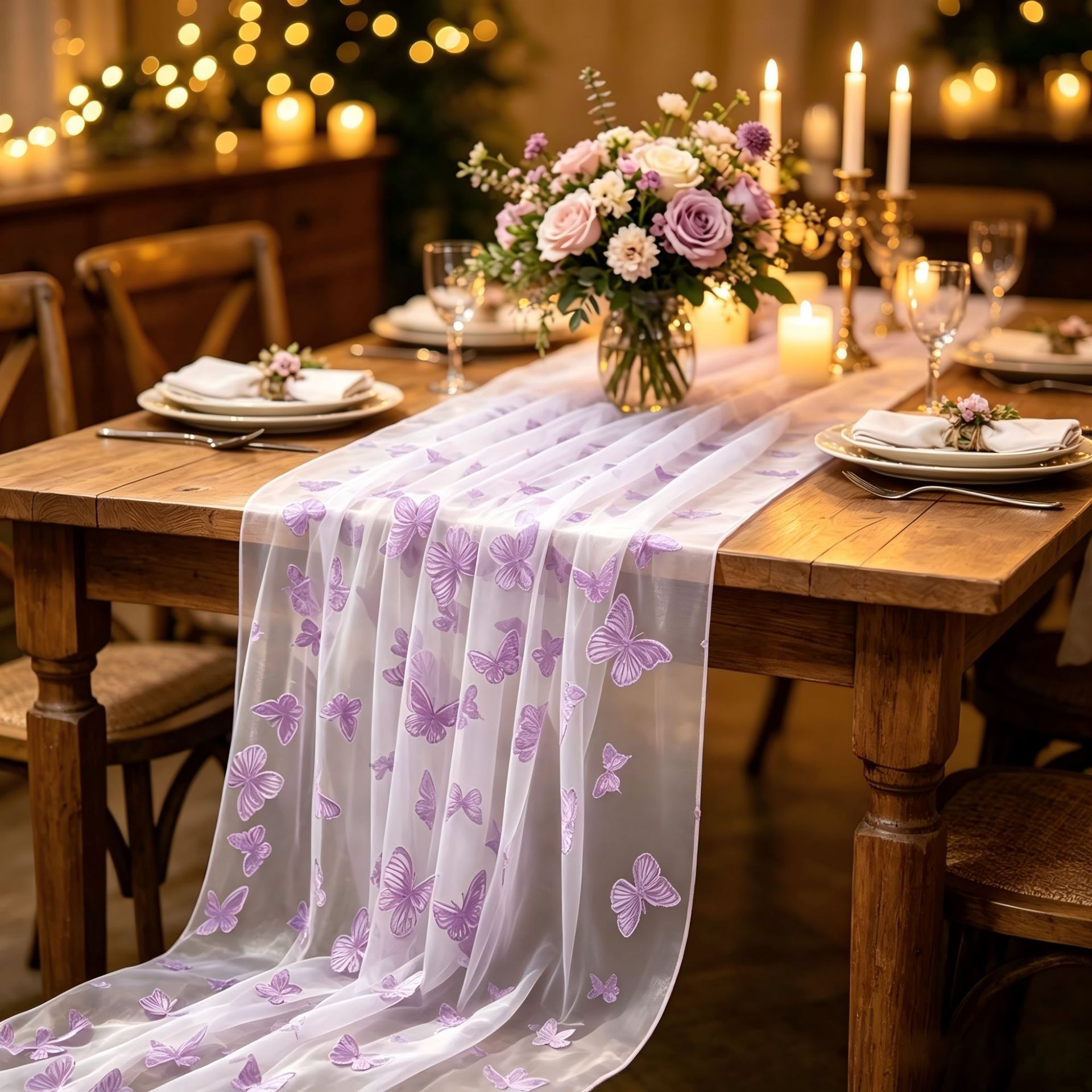 Home Office News - Chemin de table en tulle nylon