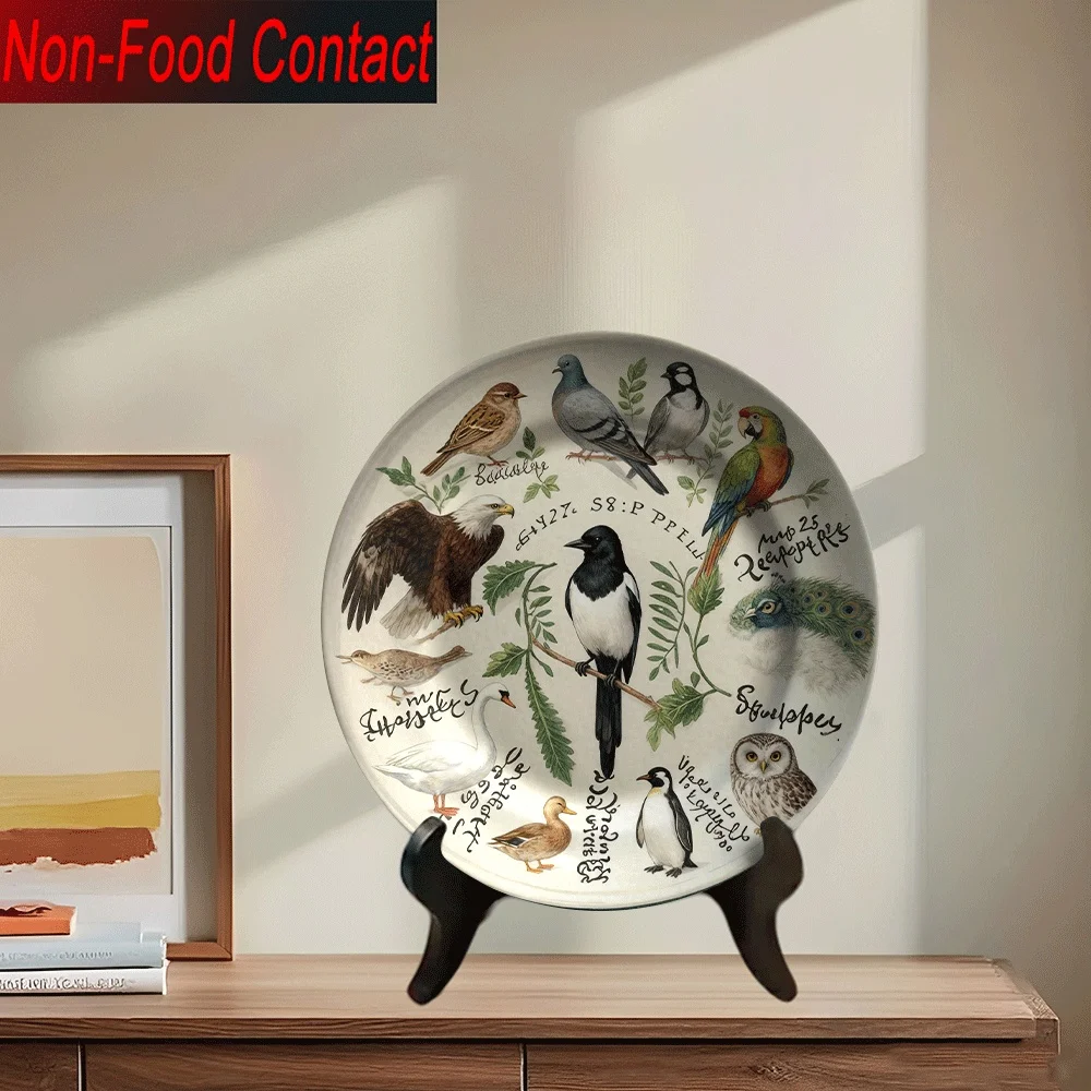 Home Office Contact - Assiette décorative vintage en céramique, motif