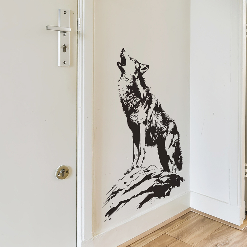 Home Office Wallpaper - Affiche animale 3D loup solitaire hurles,