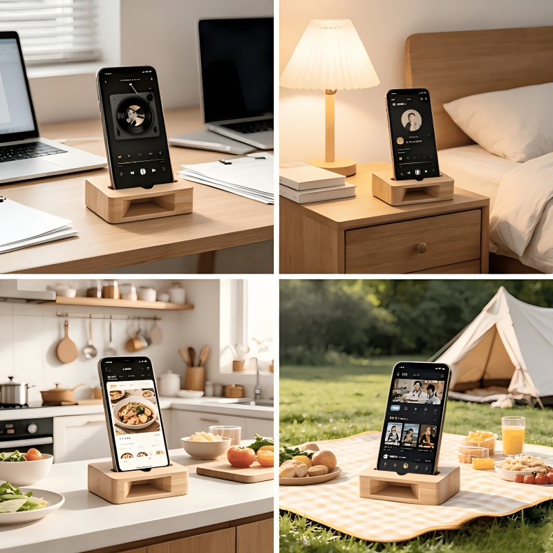 Support de téléphone en bambou - Home Office Contact avis et prix